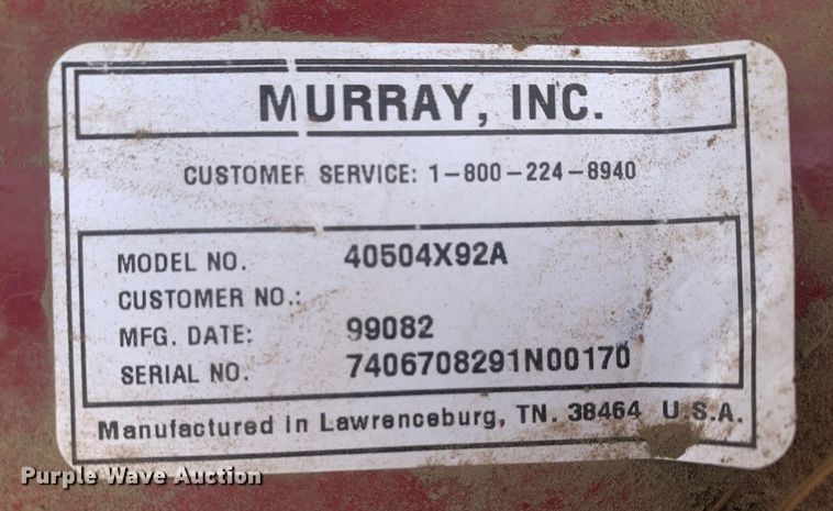 image for item LI9142 1999 Murray 40504X92A  lawn mower