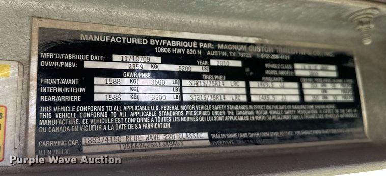 image for item LR9591 2010 Blue Wave 220 Classic  boat