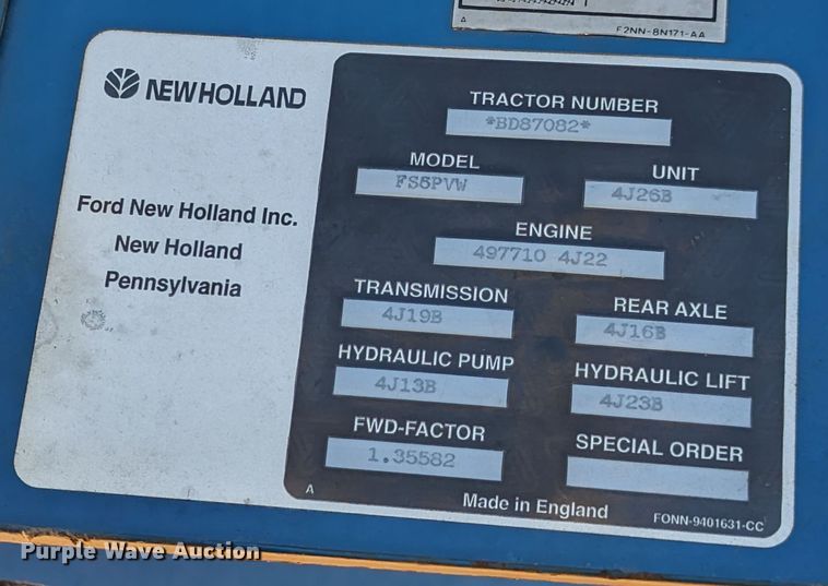 image for item MN9791 1994 Ford 8240  MFWD tractor