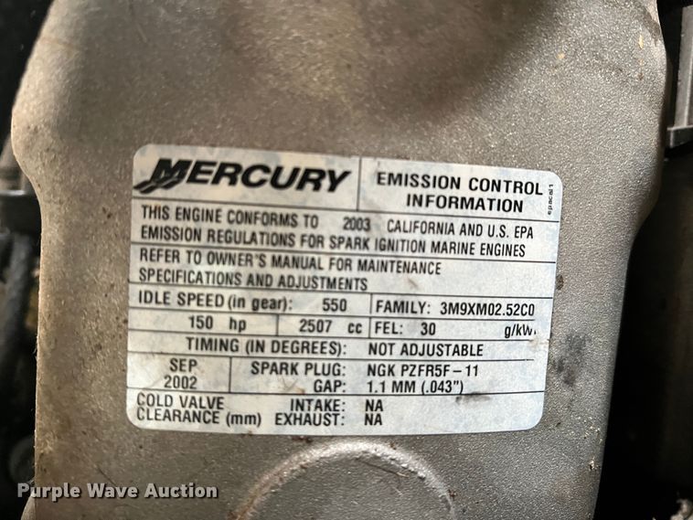 image for item MQ9846 2003 Mercury Optimax 150  outboard engine