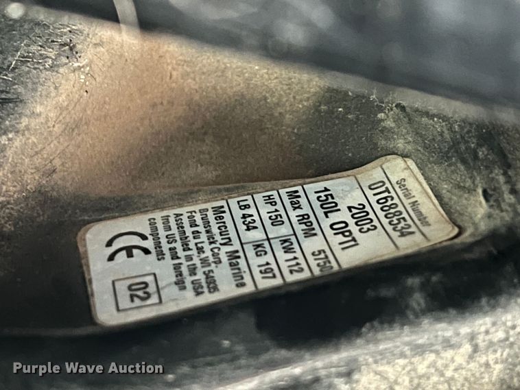 image for item MQ9846 2003 Mercury Optimax 150  outboard engine