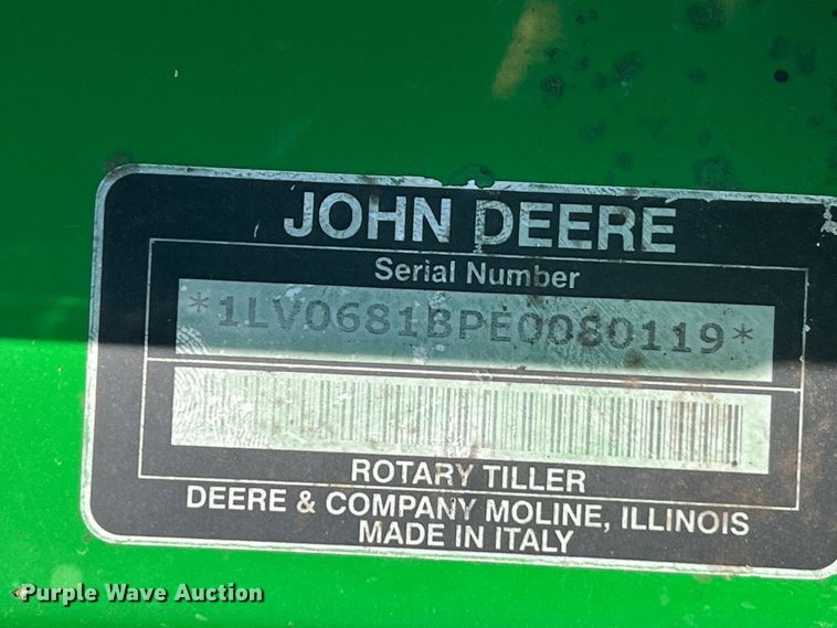 image for item MQ9855 John Deere 681  tiller