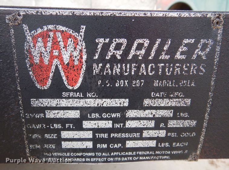 image for item DK5196 1997 WW Trailer  utility trailer