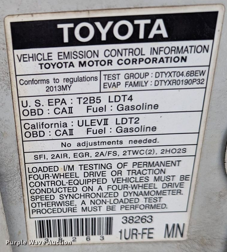 image for item DL1007 2013 Toyota Tundra  Double Cab pickup truck