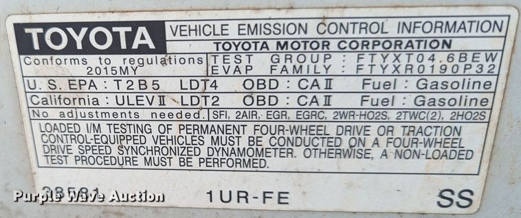 image for item DL1008 2015 Toyota Tundra  Double Cab pickup truck