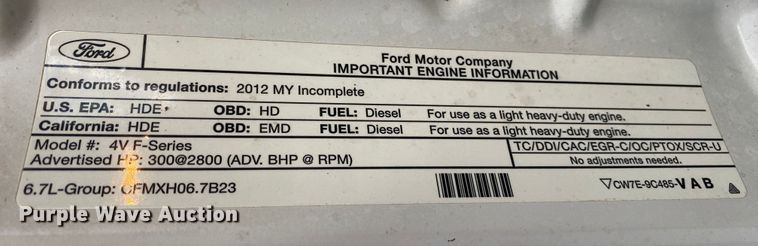 image for item DL7107 2012 Ford F550 Super Duty  SuperCab flatbed truck