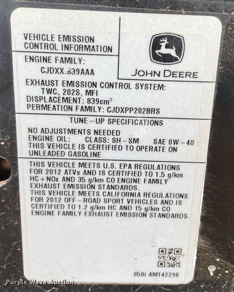 image for item DN4573 2012 John Deere RSX8050I  utility vehicle