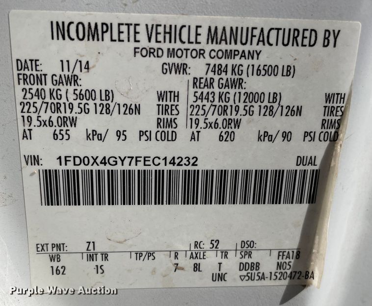 image for item DN4581 2015 Ford F450 Super Duty  utility / service truck