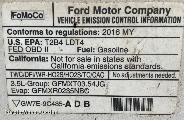 image for item DN4582 2016 Ford F150  SuperCrew pickup truck