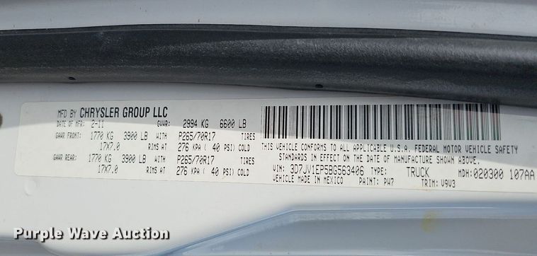 image for item DO4250 2011 Dodge Ram 1500  pickup truck