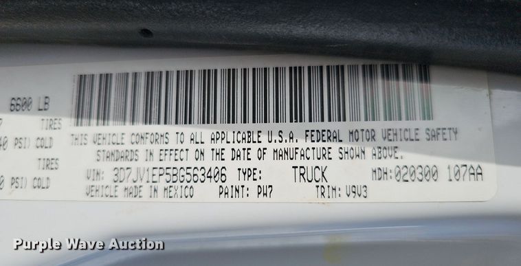 image for item DO4250 2011 Dodge Ram 1500  pickup truck