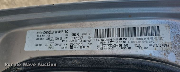 image for item DO4255 2010 Dodge Ram 2500HD  Crew Cab pickup truck