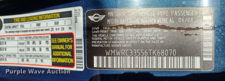 image for item DQ1595 2006 Mini Cooper