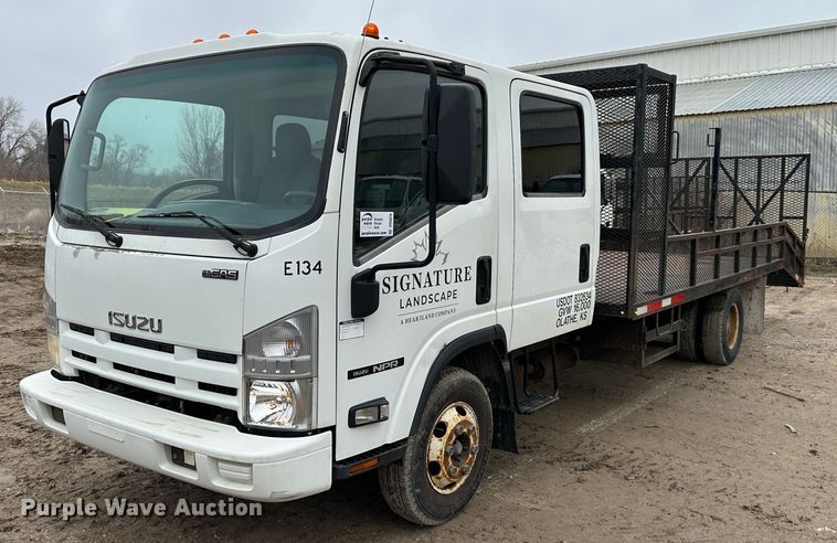 image for item DR5076 2012 Isuzu NPR  flatbed truck