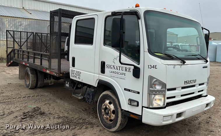 image for item DR5076 2012 Isuzu NPR  flatbed truck