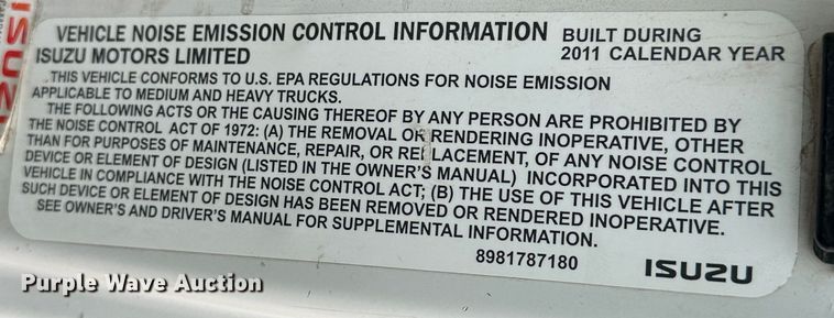 image for item DR5076 2012 Isuzu NPR  flatbed truck