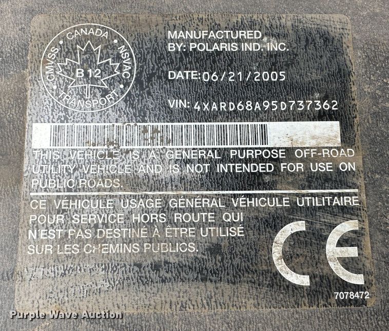 image for item DR5093 2006 Polaris Ranger  utility vehicle