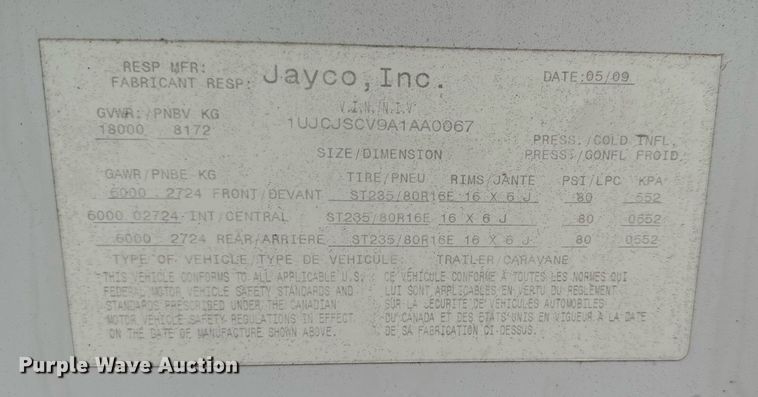 image for item DR5129 2010 Jayco Recon  camper