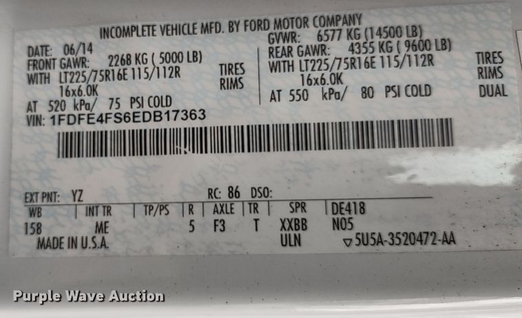 image for item DR8284 2015 Ford E450 Super Duty El Dorado  shuttle bus