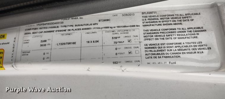 image for item DR8285 2013 Ford E450 Super Duty  shuttle bus