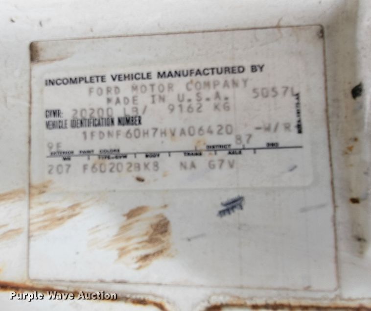 image for item HG9454 1987 Ford F600  dump truck