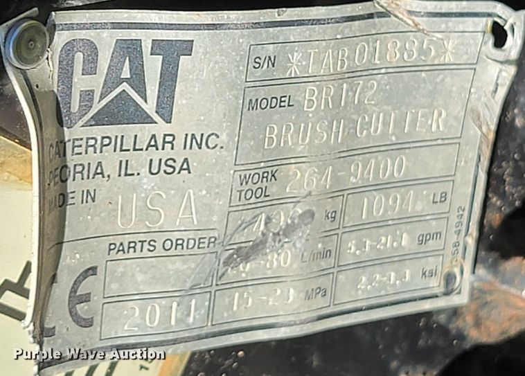 image for item HG9468 2011 Caterpillar BR172  skid steer rotary mower