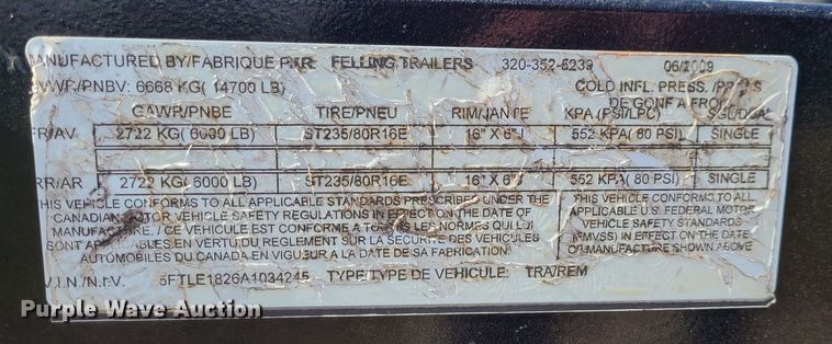 image for item JW9712 2010 Felling  equipment trailer