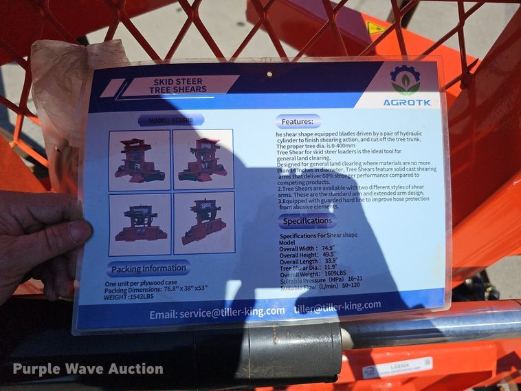 image for item LE9304 2022 Top Cat SSDFM60  skid steer tree shear