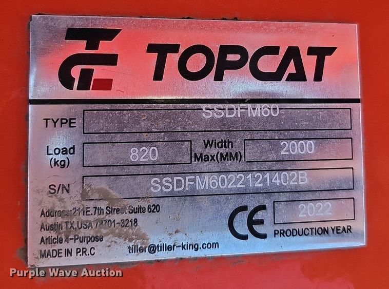 image for item LE9304 2022 Top Cat SSDFM60  skid steer tree shear