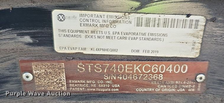 image for item LE9308 2019 Exmark Staris S-Series  ZTR lawn mower