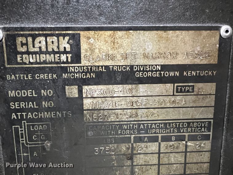 image for item LI9550 Clark NP300 40B  forklift
