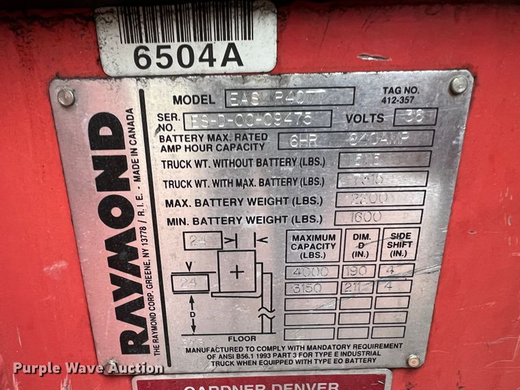image for item LI9554 Raymond EAS R40TT  forklift