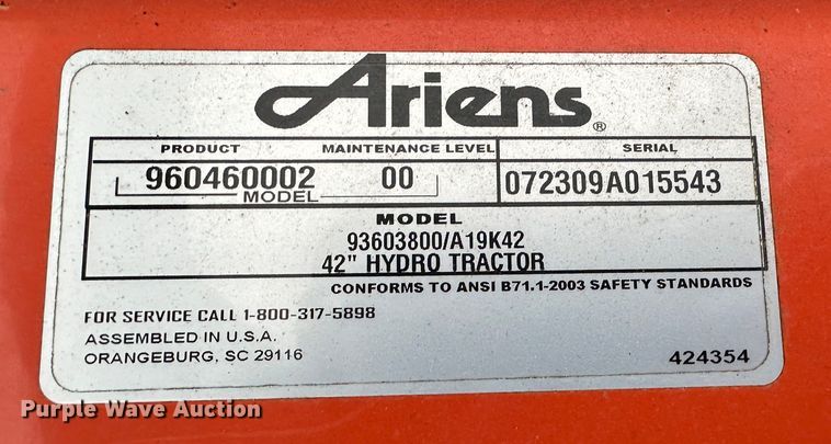 image for item LN9123 Ariens  lawn mower