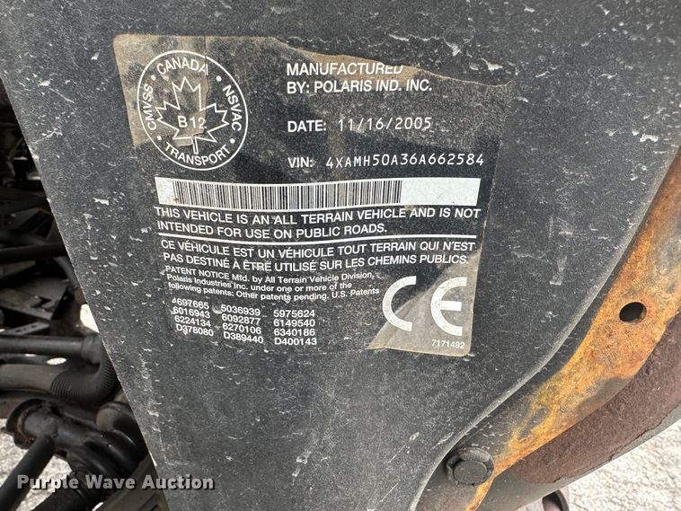 image for item LN9160 2006 Polaris Sportsman 500HO  ATV