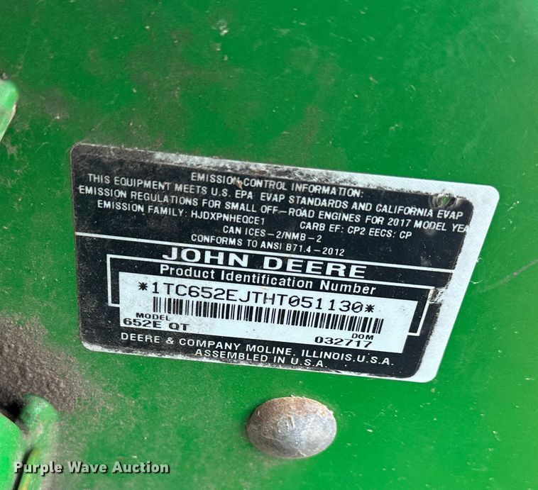 image for item LN9167 (4) John Deere 652E