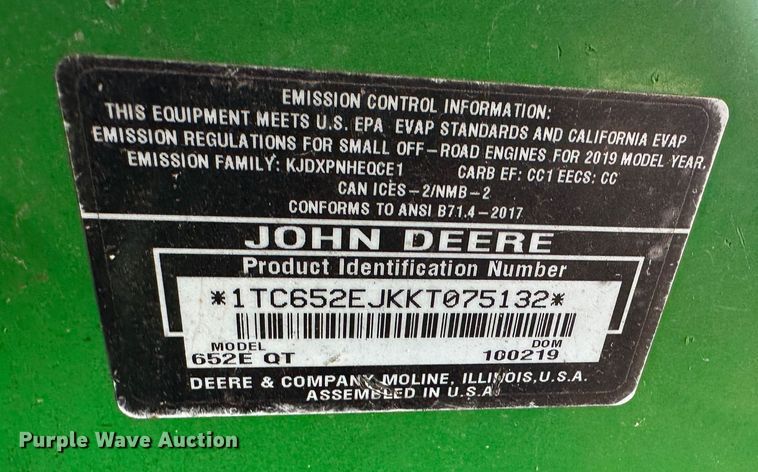 image for item LN9167 (4) John Deere 652E