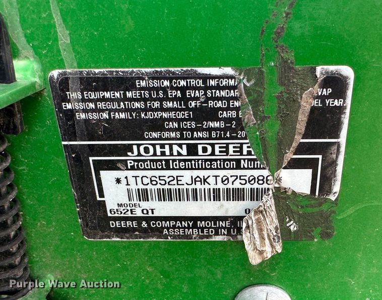 image for item LN9167 (4) John Deere 652E