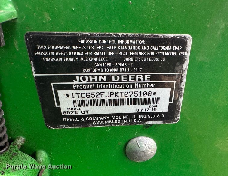 image for item LN9167 (4) John Deere 652E