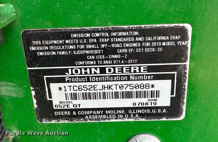image for item LN9168 (3) John Deere 652E