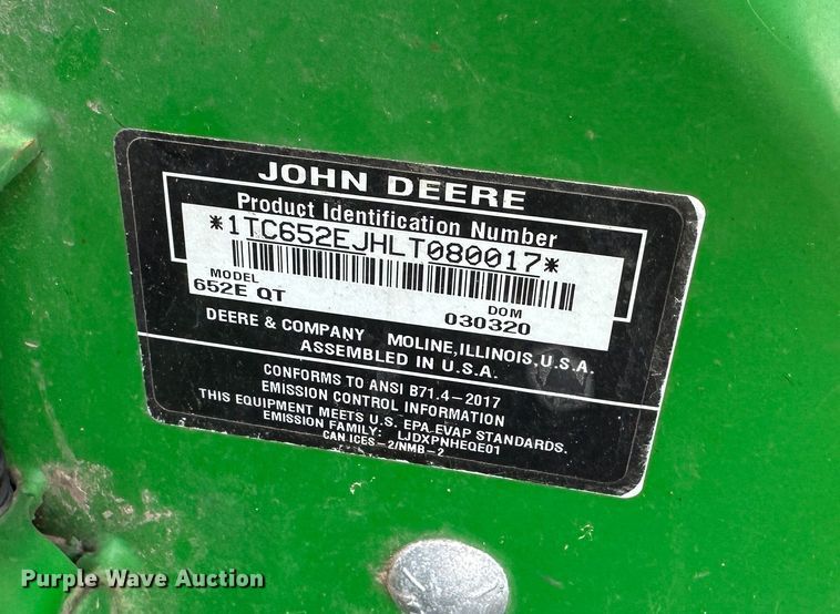 image for item LN9168 (3) John Deere 652E