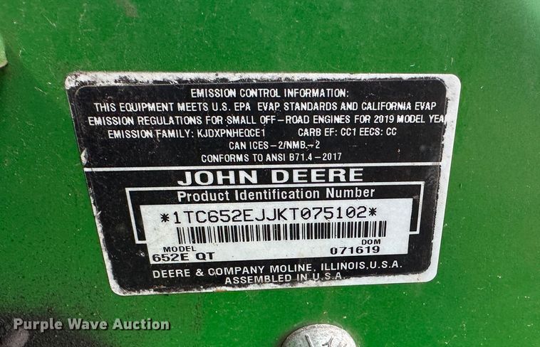 image for item LN9168 (3) John Deere 652E