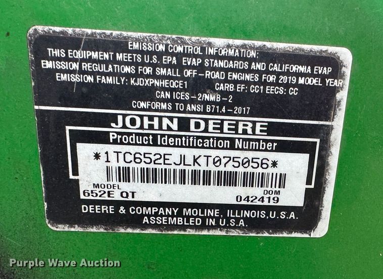 image for item LN9171 (4) John Deere 652E ZTR lawn mowers