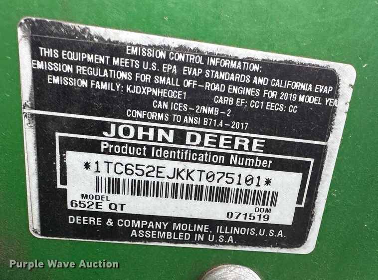 image for item LN9171 (4) John Deere 652E ZTR lawn mowers