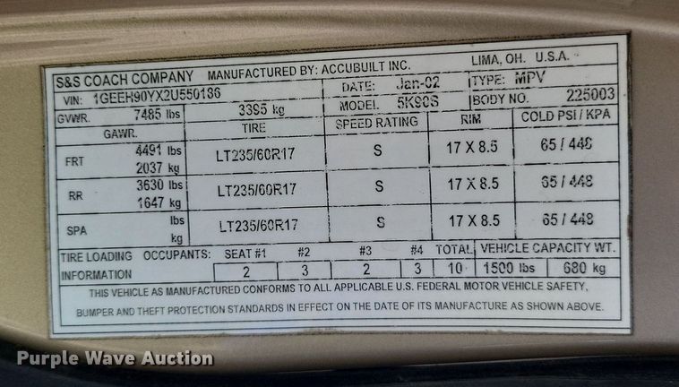 image for item LR9205 2002 Cadillac Krystal Koach  limousine