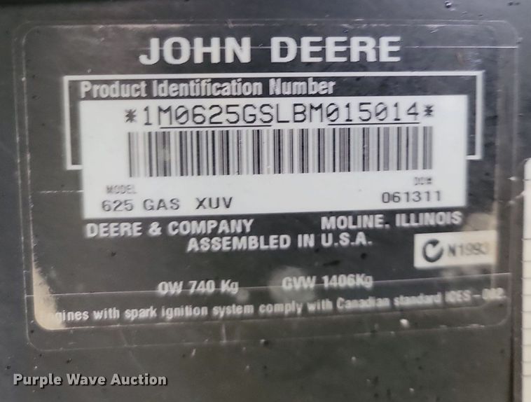 image for item MB9861 John Deere 625i Gator  utility vehicle