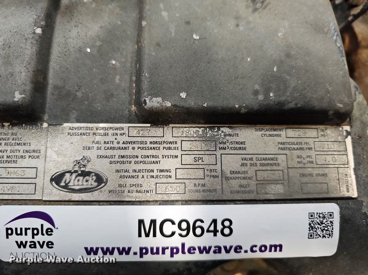 image for item MC9648 2002 Mack E7  engine