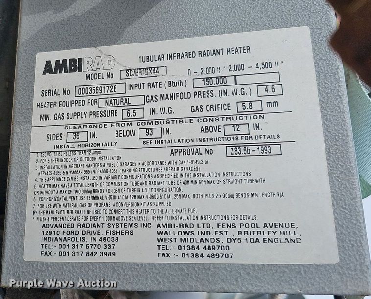 image for item MC9680 (2) Ambi-Rad SC/ER/GX44 heaters