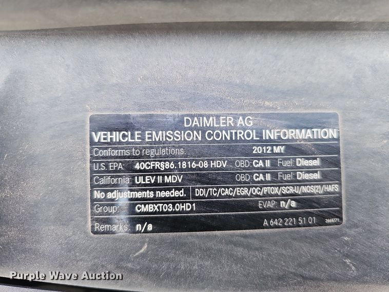 image for item MC9713 2012 Mercedes Benz Sprinter 2500  van