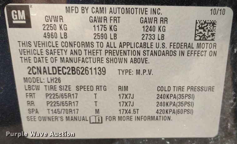 image for item MD9519 2011 Chevrolet Equinox  SUV