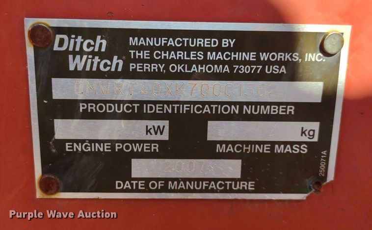 image for item MD9529 2007 Ditch Witch RT40  trencher